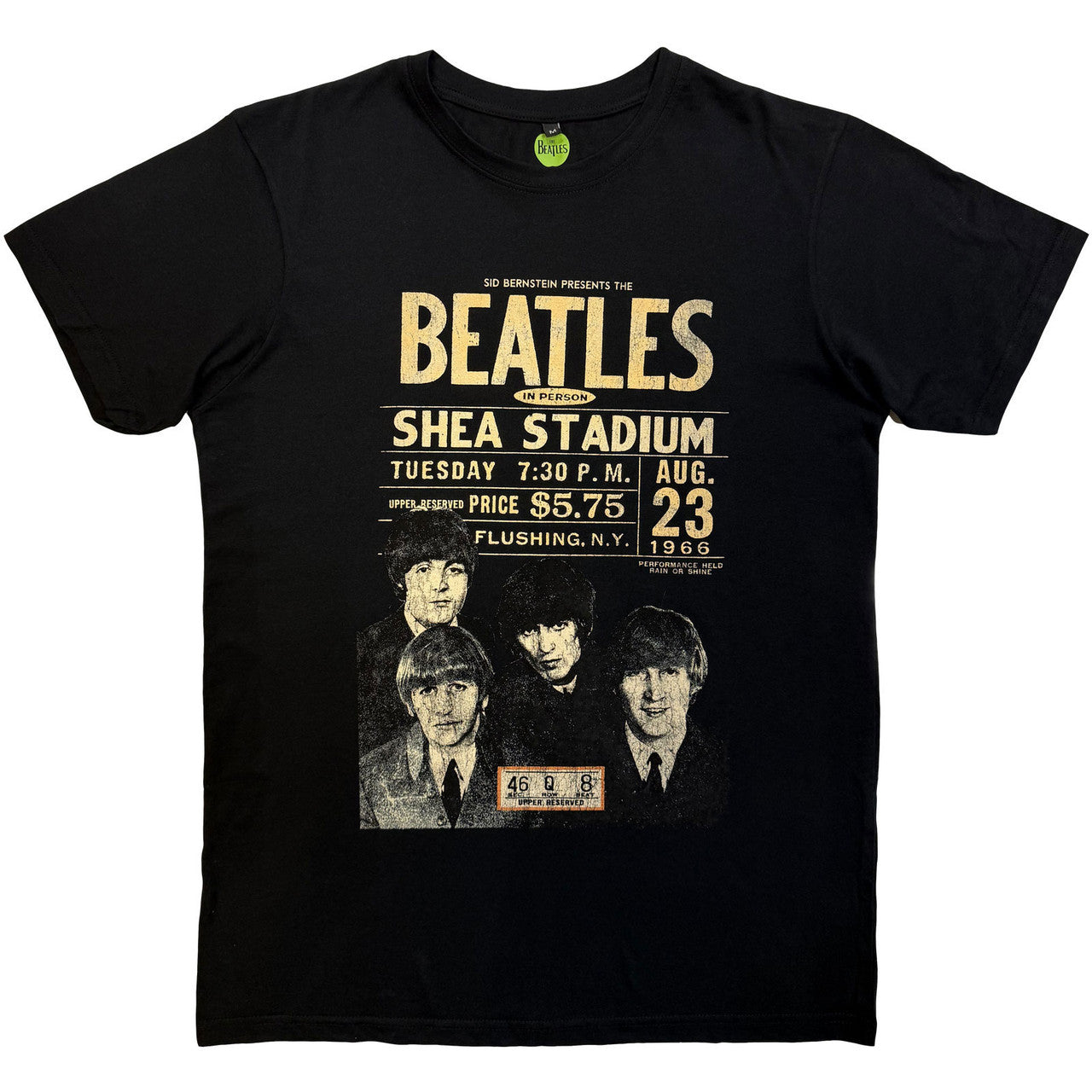 The Beatles Shea 66 Carbon T-Shirt Black — officially licensed