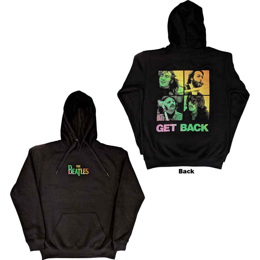 The Beatles 3 Savile Row Pullover Hoodie Black Back Print — officially licensed