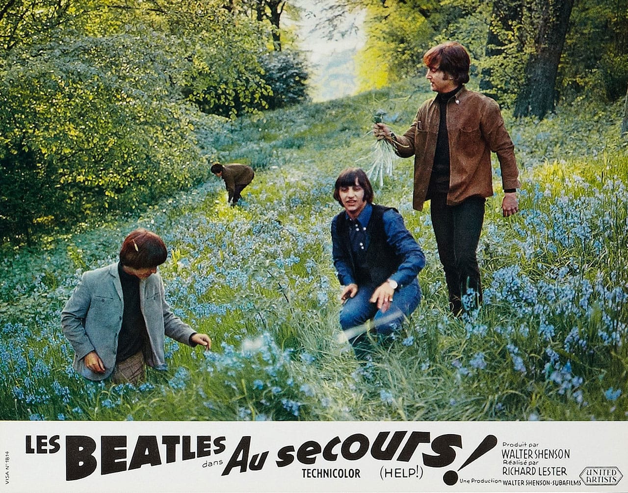 The Beatles filming Help! at Cliveden House, Berkshire, May 1965 – French promotional poster