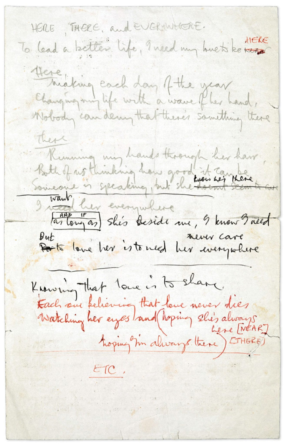 Recording: Here, There And Everywhere (first attempt) – 14 June 1966