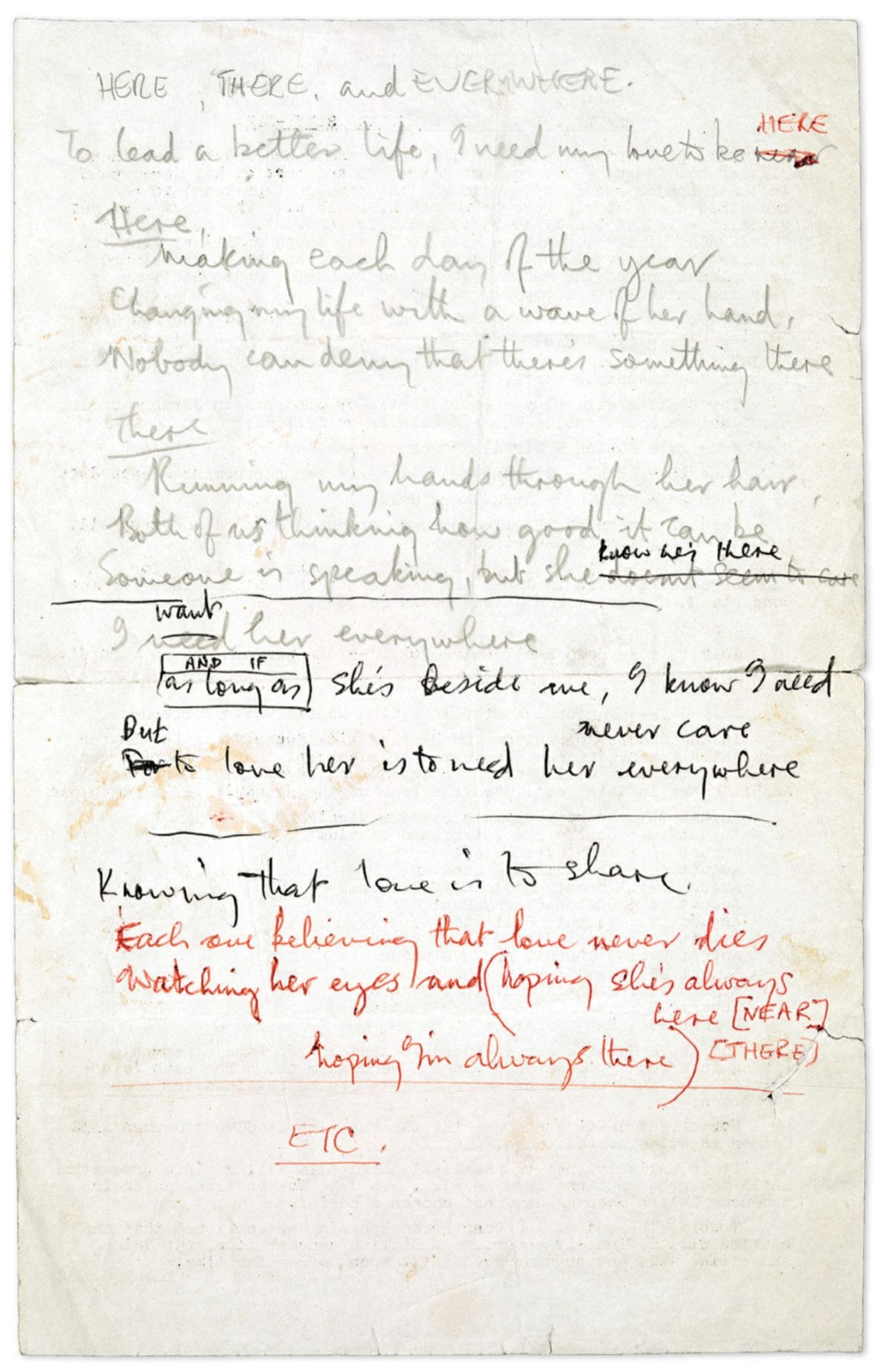Recording: Here, There And Everywhere – 16 June 1966