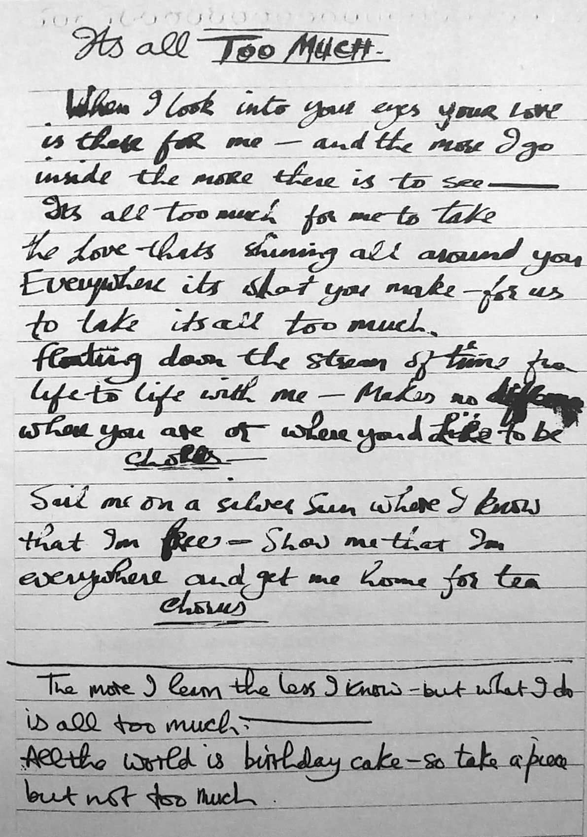 Recording, mixing: It’s All Too Much – 31 May 1967