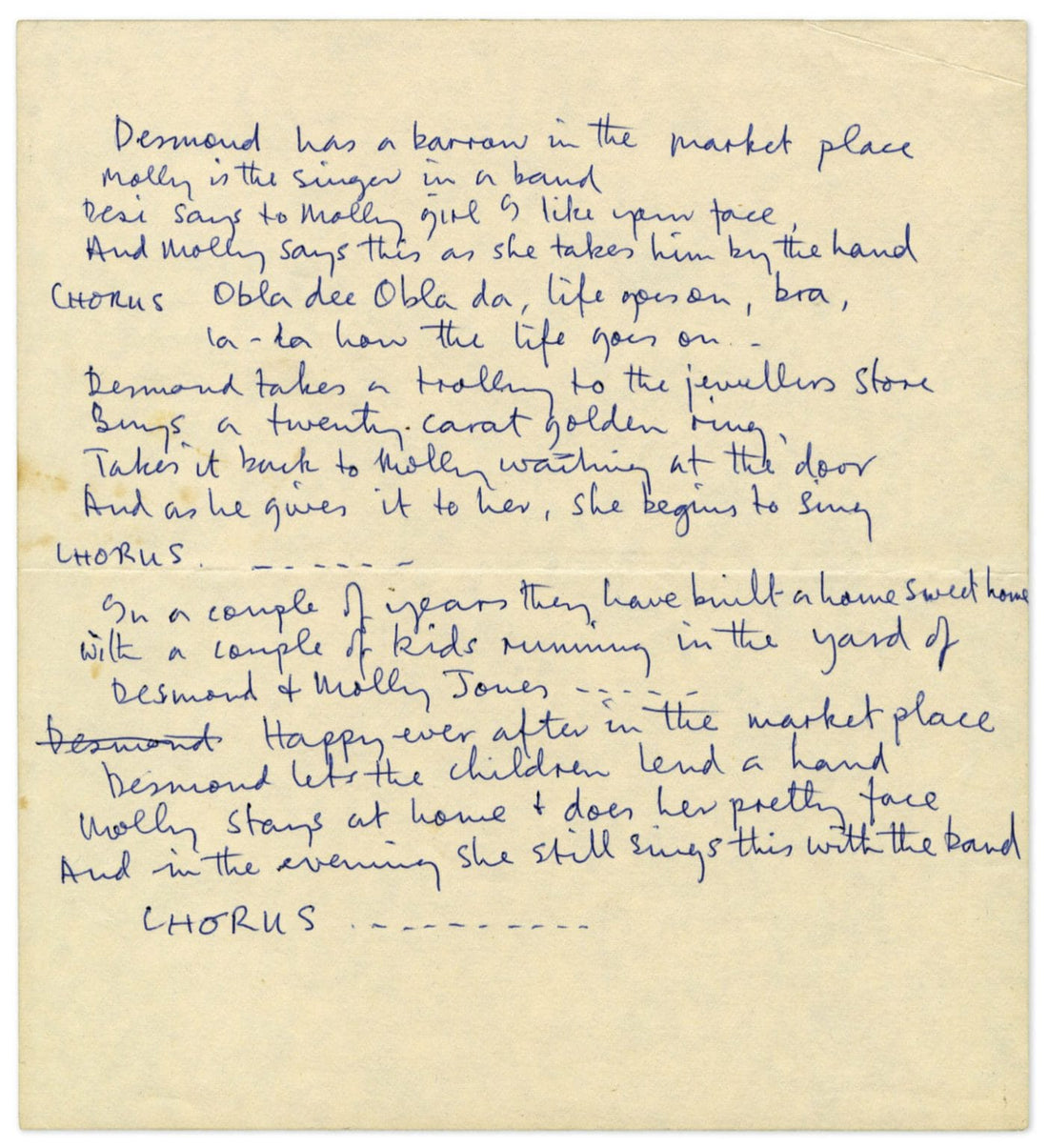 Recording: Ob-La-Di, Ob-La-Da — 5 July 1968
