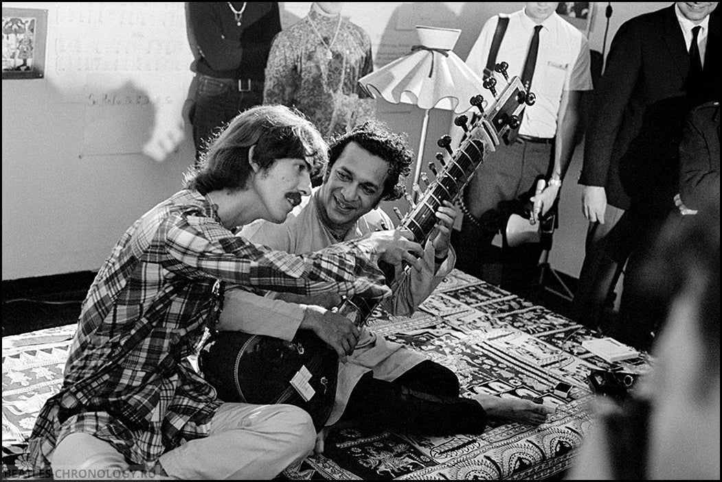 George Harrison and Ravi Shankar hold a press conference – 3 August 1967
