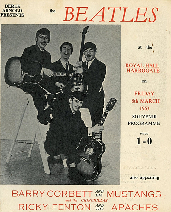 The Beatles Royal Hall Harrogate Program performing live in early 1963 during their UK tour around the release of Please Please Me