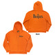 The Beatles Unisex Zipped Hoodie: Drop T Logo (Orange) (Back Print)