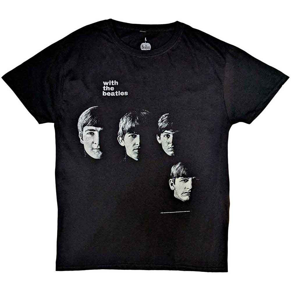 The Beatles Vintage With The Beatles T-Shirt – Official Licensed Black Front & Back Print Tee
