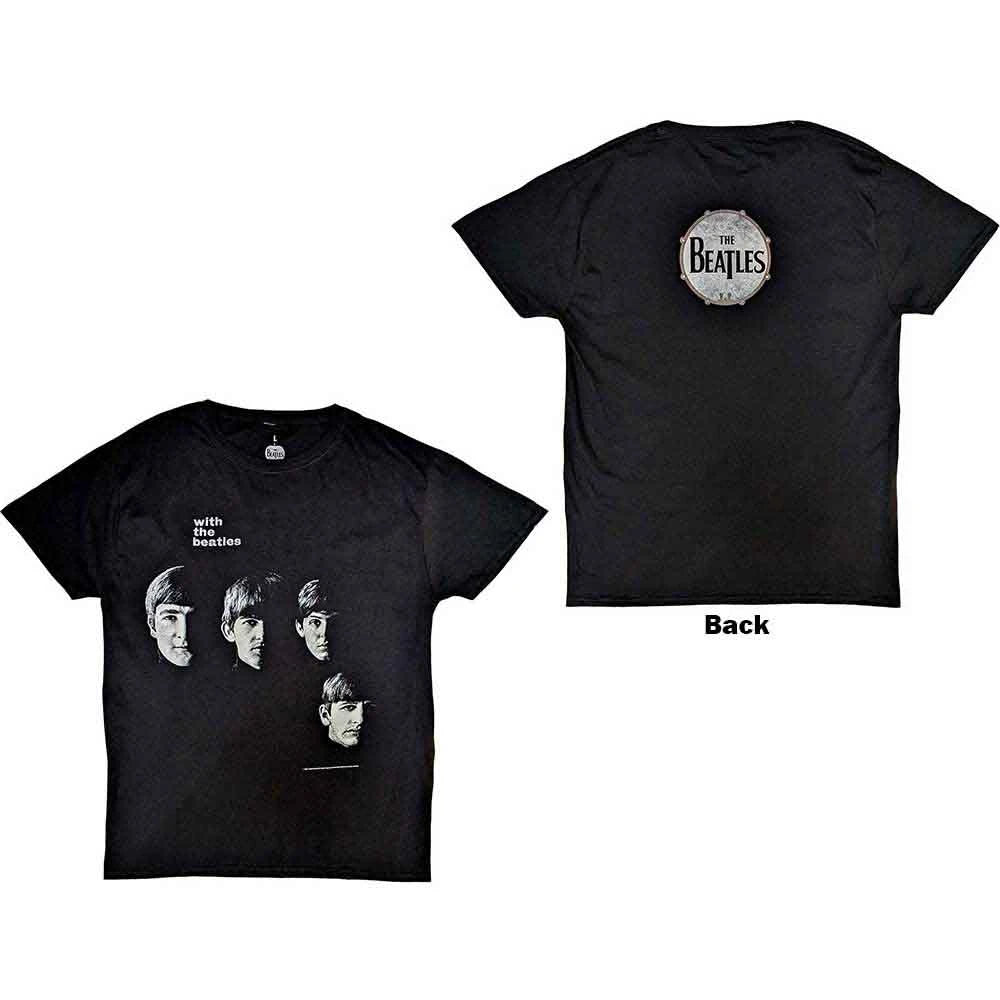 The Beatles Vintage With The Beatles T-Shirt – Official Licensed Black Front & Back Print Tee
