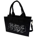 The Beatles: White Album Faces & Apple Cotton Tote Bag (Black) (Back Print)