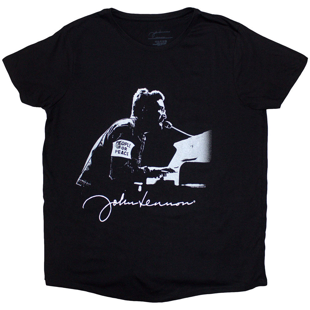 John Lennon: People for Peace Ladies T-Shirt (Black)