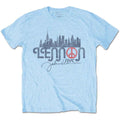 John Lennon: New York City Skyline Unisex T-Shirt (Light Blue)