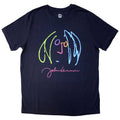 John Lennon: Self Portrait Full Colour Unisex T-Shirt (Navy Blue)
