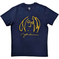 John Lennon: Self Portrait Unisex T-Shirt (Navy Blue)