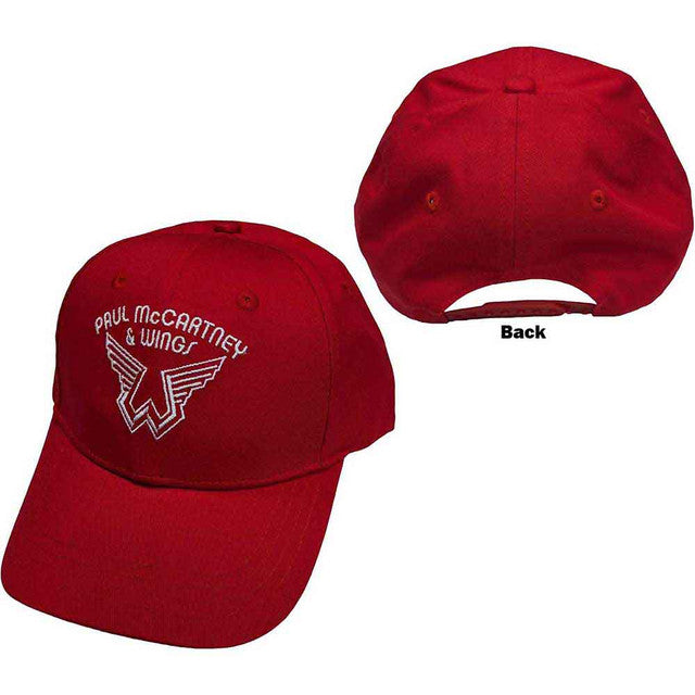 Paul McCartney: Wings Logo Unisex Baseball Cap (Red & Black)