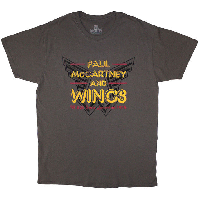 Paul McCartney: Wings Over America '76 Unisex T-Shirt (Charcoal Grey)