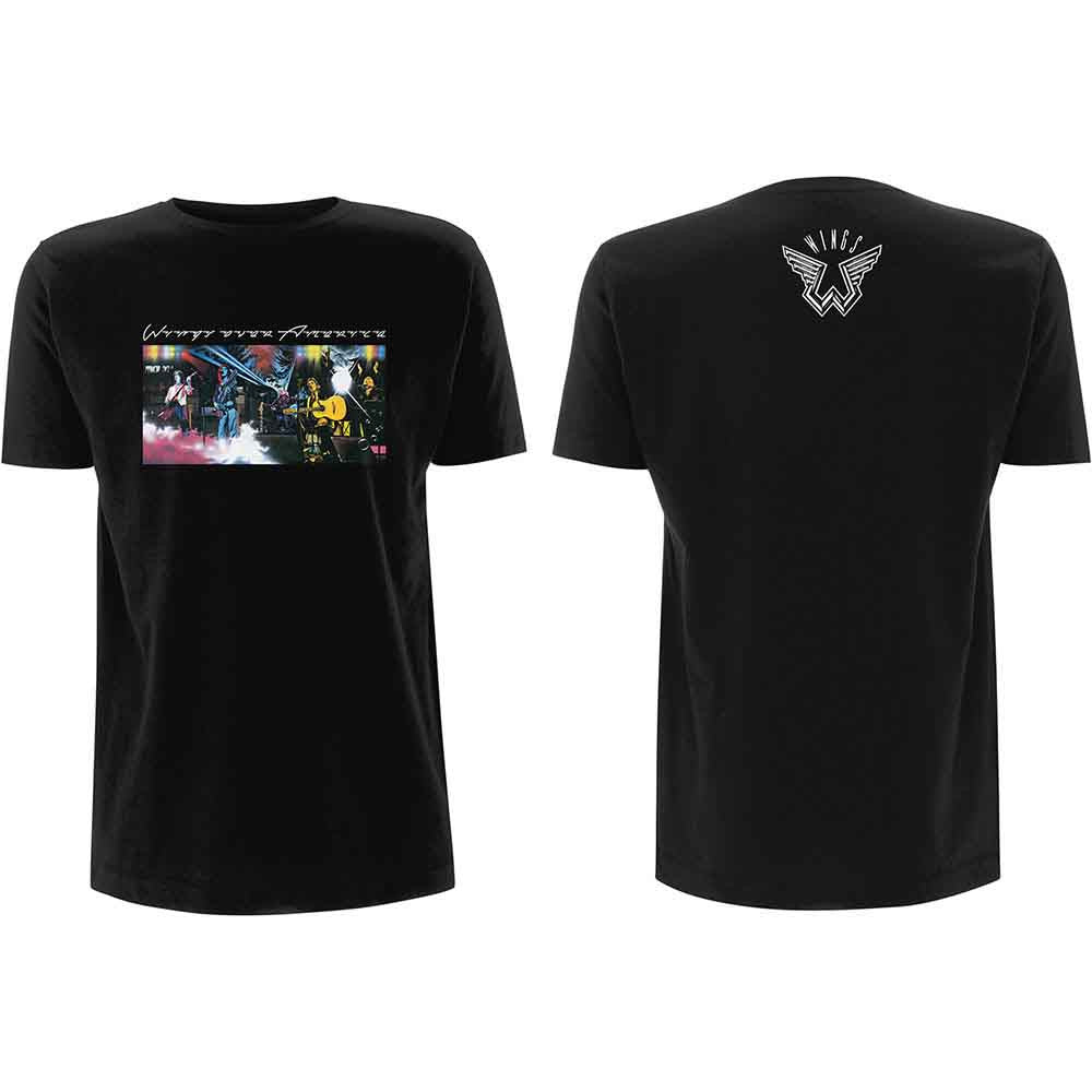 Paul McCartney: Wings Over America Unisex T-Shirt (Black) (Back Print)