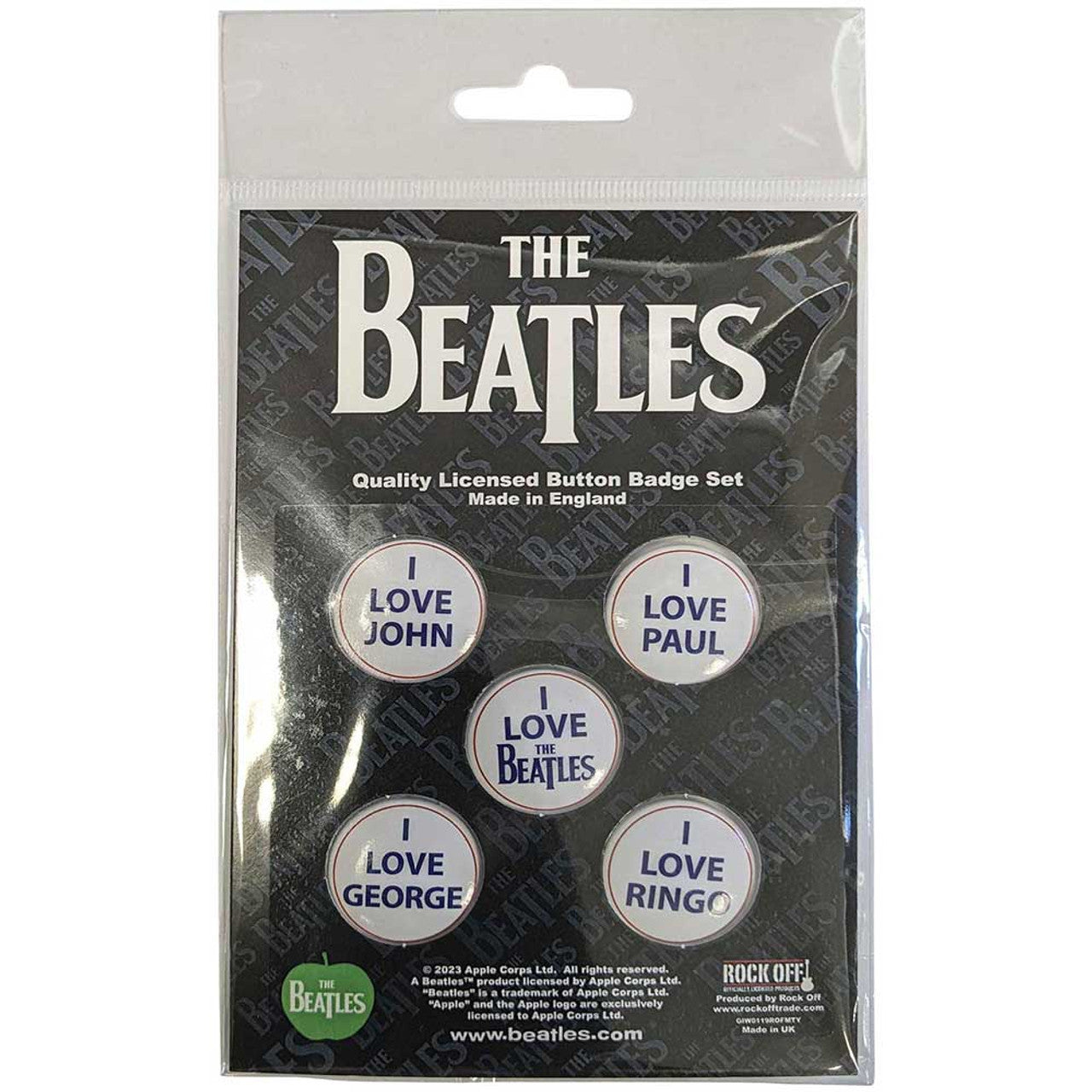 The Beatles: I Love You Badge Pack