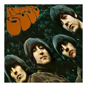 Beatles Rubber Soul greeting card featuring vintage album cover