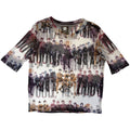 The Beatles: Anthology Group Repeat Ladies Long Sleeve Mesh Crop Top (White) (All Round)