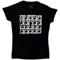 The Beatles: Hard Days Night Faces Mono Ladies T-Shirt (Black)
