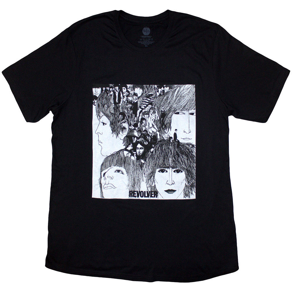 The Beatles: Revolver Album Cover Ladies T-Shirt (Black)