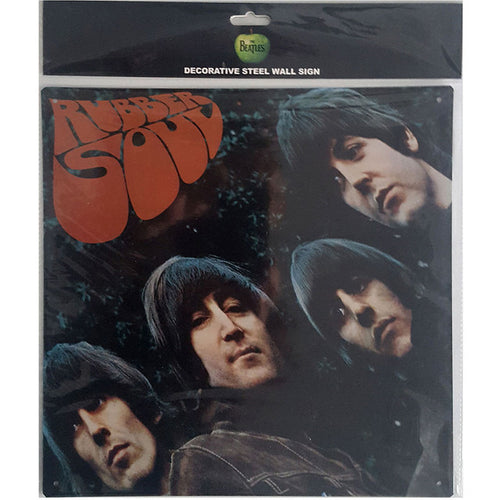 Beatles Rubber Soul metal wall sign with vintage album design