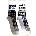 With The Beatles Unisex Ankle Socks: With The Beatles Silhouette Stripes (White) (UK Size 7 - 11)
