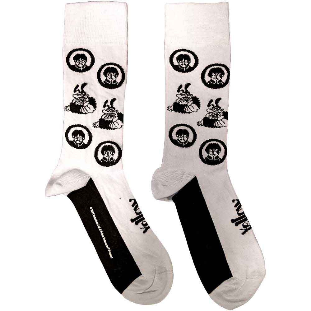 The Beatles Unisex Ankle Socks: Band & Meanies Monochrome (White) (UK Size 7 - 11)