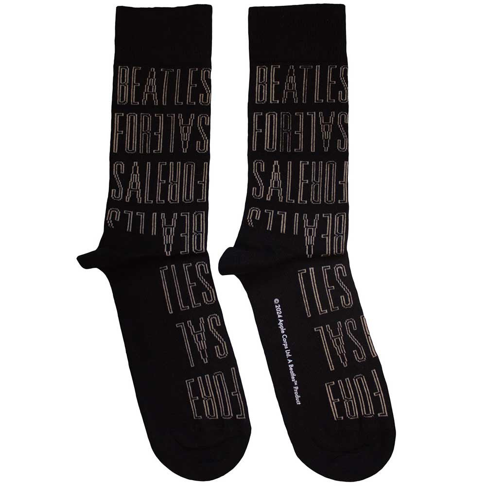 The Beatles: For Sale Text Outlines Repeat Unisex Ankle Socks (Black)