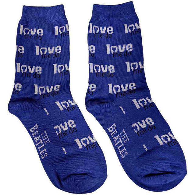 The Beatles Unisex Ankle Socks: Love Me Do (Blue) (UK Size 4-7 or 7 - 11)