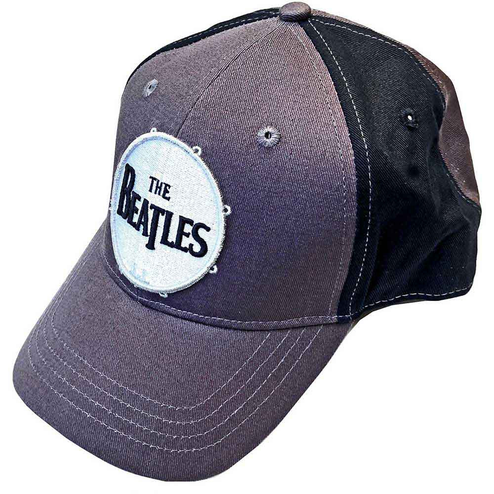The Beatles: Drum Logo Unisex Baseball Cap (Black & Charcoal Grey) (2-Tone)