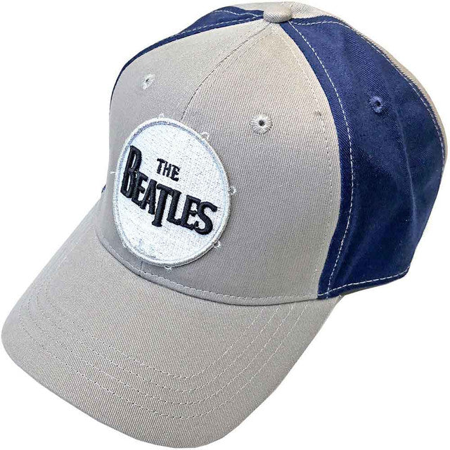 The Beatles: Drum Logo Unisex Baseball Cap (Grey & Navy Blue) (2-Tone)