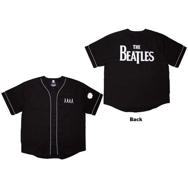 The Beatles: Apple Logo / Walking Unisex Baseball Jersey (Black) (Back Print)