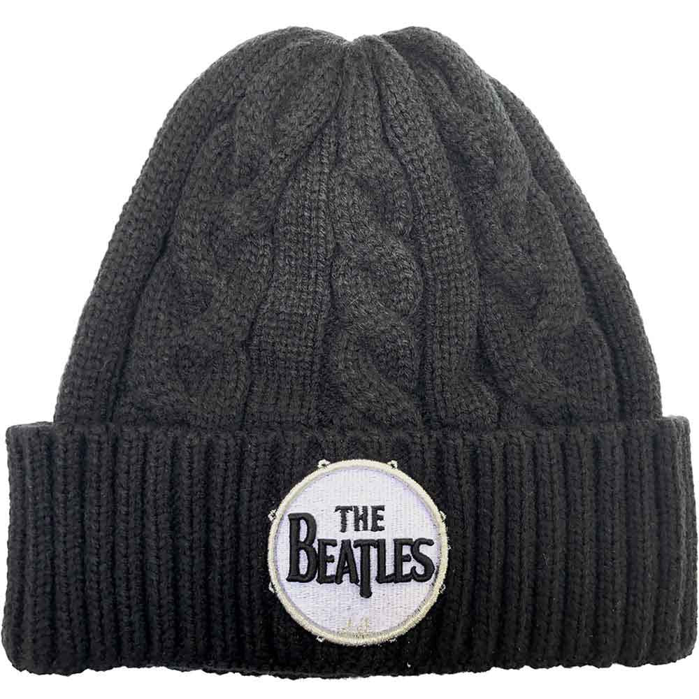 The Beatles: Drum Logo Unisex Beanie Hat (Black) (Cable Knit)