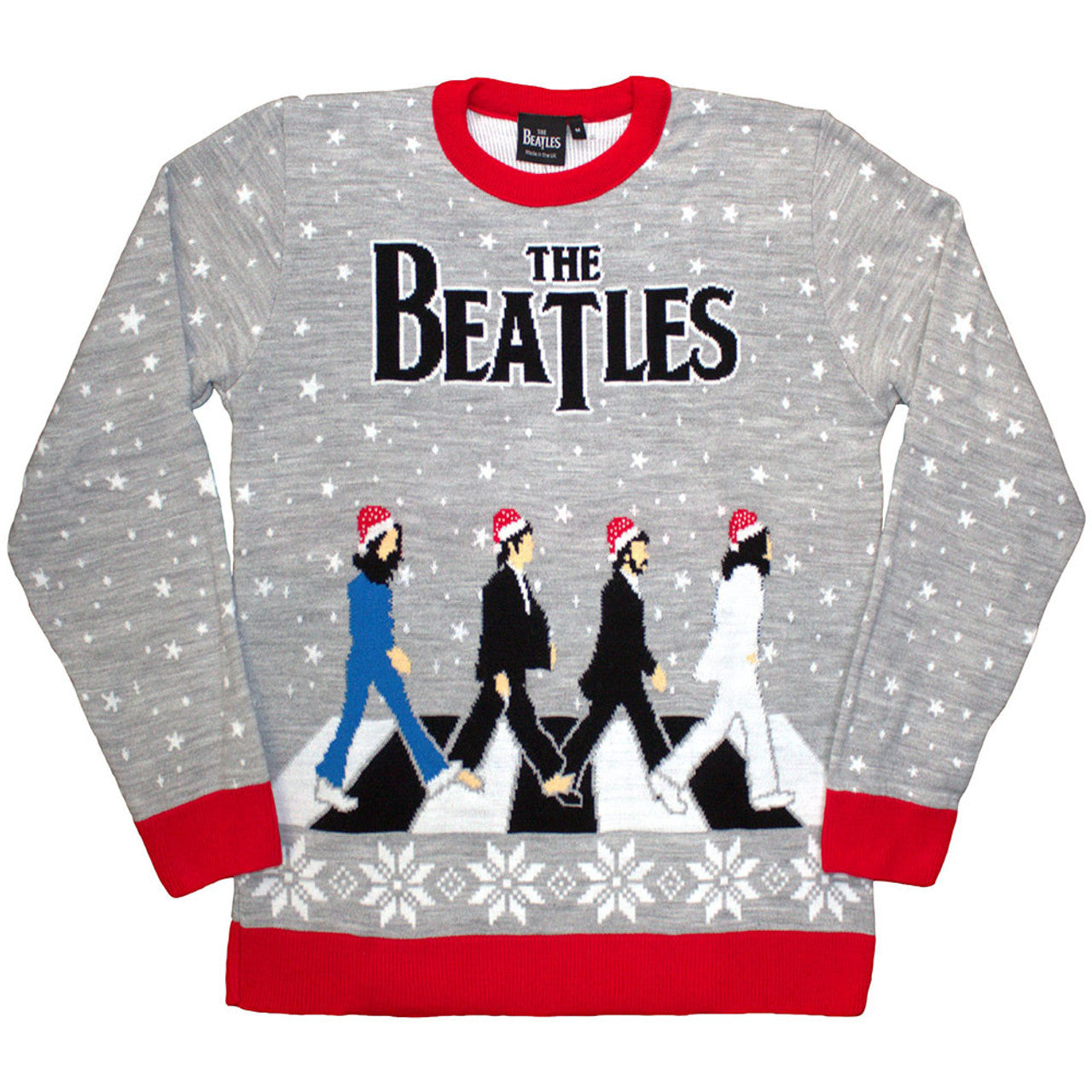 The Beatles: Abbey Road Christmas Ugly Sweater | Grey & Red