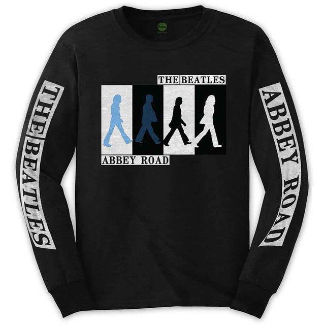 The Beatles: Abbey Road Colours Crossing Unisex Long Sleeve T-Shirt (Black) (Sleeve Print)