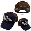 The Beatles: Drop T Logo & Apple Unisex Mesh Back Cap (Navy Blue & Brown)