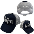 The Beatles: Drop T Logo & Apple Unisex Mesh Back Cap (Navy Blue & White)