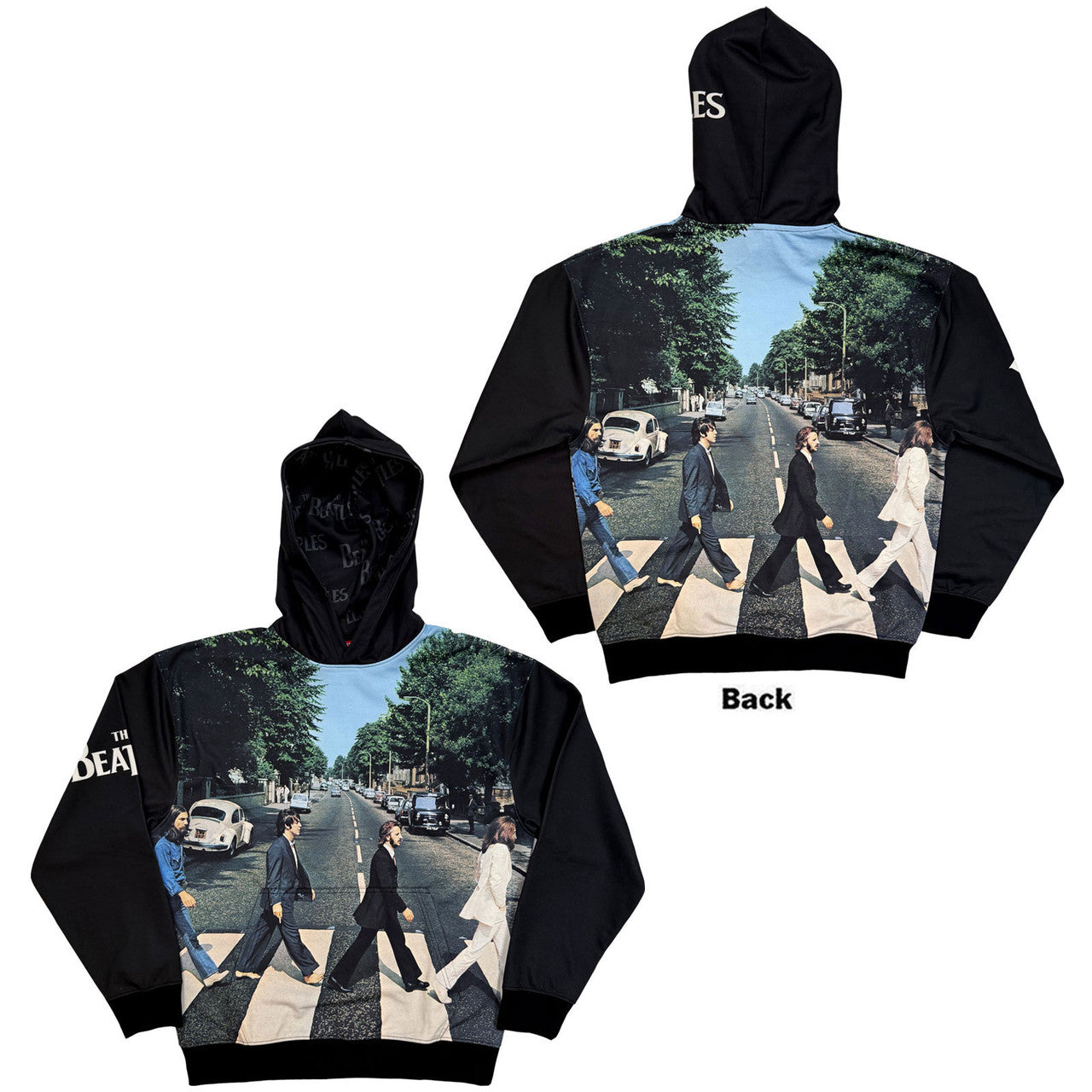The Beatles: Abbey Road Unisex Pullover Hoodie (Black) (All Over Print)