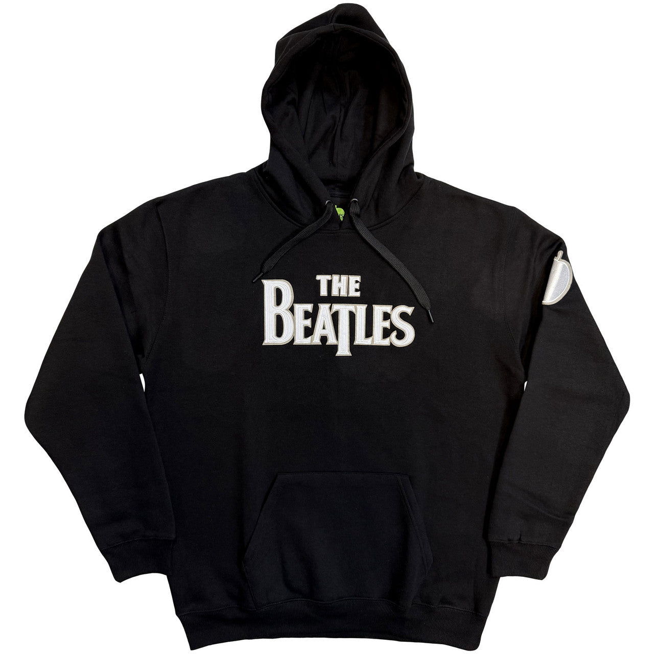 The Beatles Unisex Pullover Hoodie: Drop T Logo & Apple Applique (Black) (Embellished)