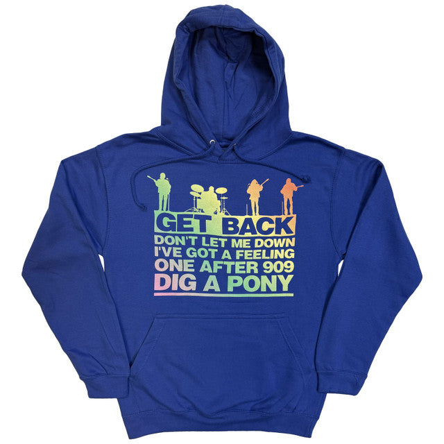 The Beatles Unisex Pullover Hoodie: Get Back Gradient (Royal Blue)