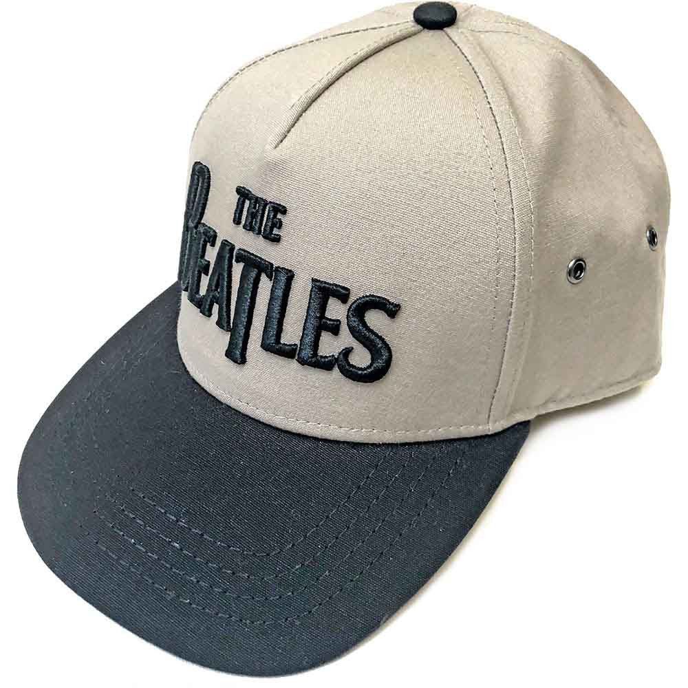 The Beatles: Drop T Logo Unisex Snapback Cap (Black & Sand)