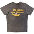 The Beatles: Logo & Sub Unisex Stone Wash T-Shirt (Charcoal Grey)