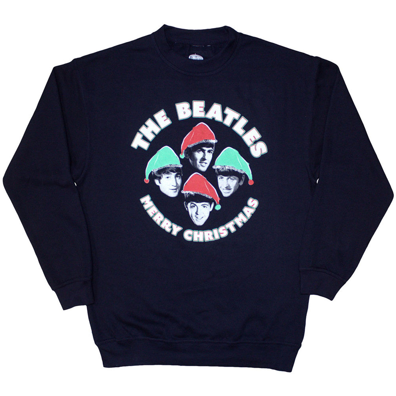 The Beatles: "Merry Christmas" Elf Hats Jumper | Navy