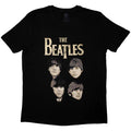 The Beatles: 4 Heads Unisex T-Shirt (Black)