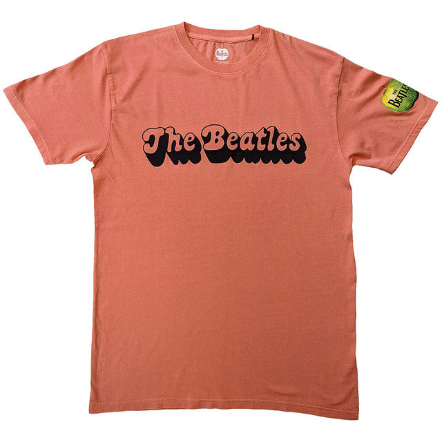 The Beatles: 70s Logo Unisex T-Shirt (Red) (Sleeve Print & Wash Collection)