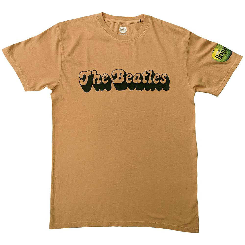 The Beatles: 70s Logo Unisex T-Shirt (Sand) (Sleeve Print)