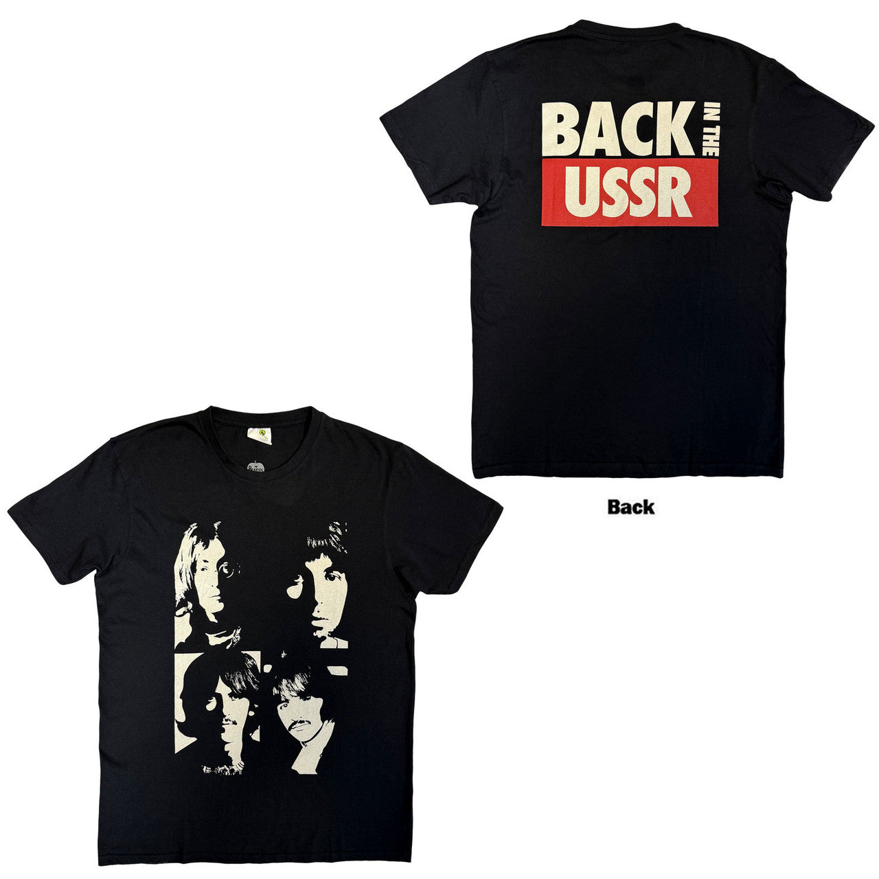 The Beatles: Back In The USSR Unisex T-Shirt (Black) (Back Print)