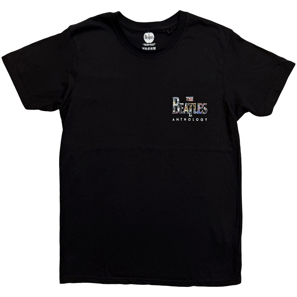 The Beatles Unisex T-Shirt: Collage Logo (Black)