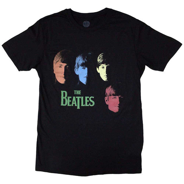 The Beatles: Colour Faces Unisex T-Shirt (Black)